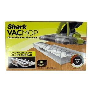 Shark VacMop Disposable Hard Floor Vacuum Mop Pad Refills 10 Count Sealed